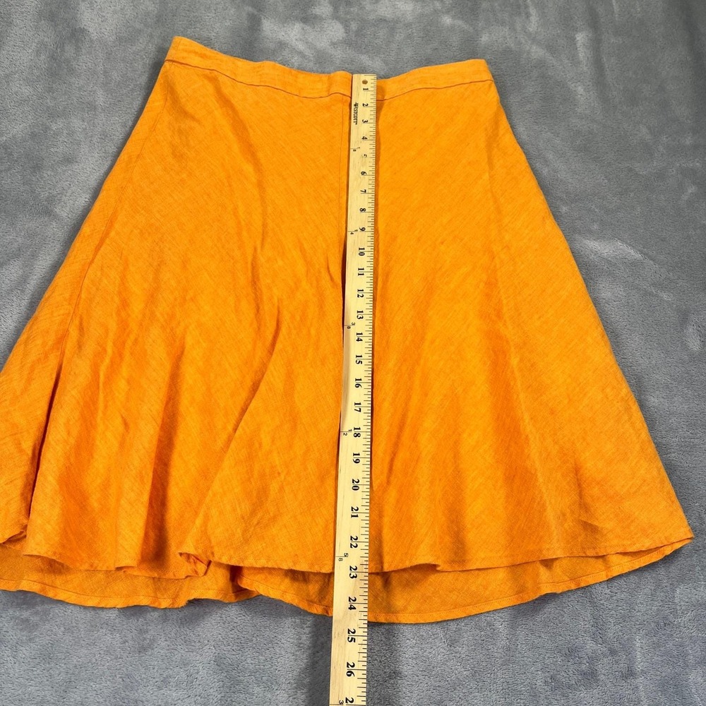Vintage 2004 Banana Republic Linen Skirt 8 Orange A-Line Midi Coastal Grandma - Picture 6 of 8